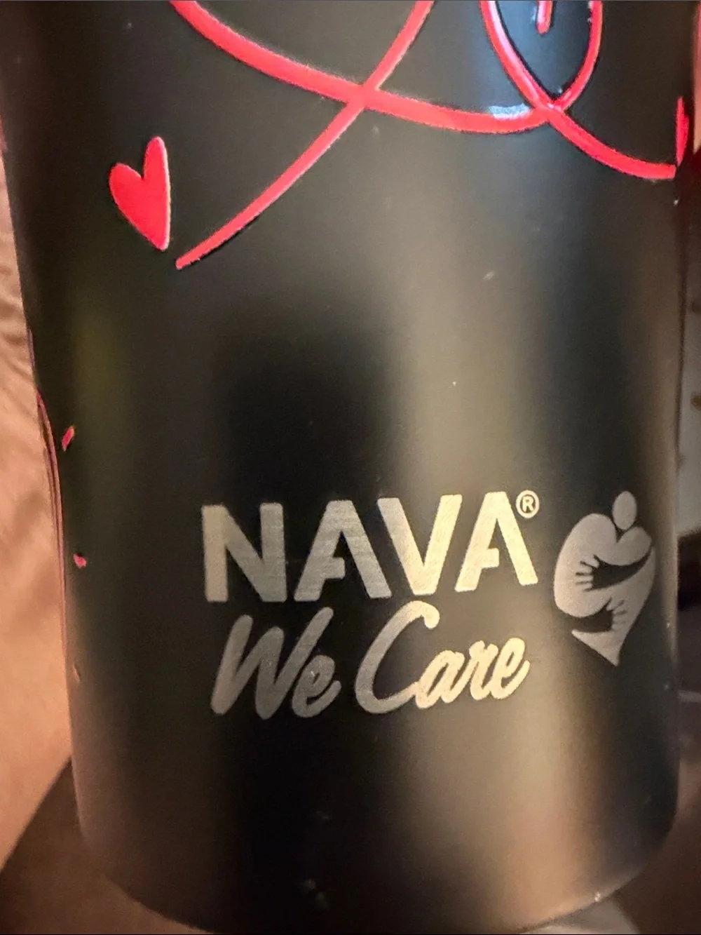 NAVA Black & Pink 'Love' Insulated Travel Mug with Handle